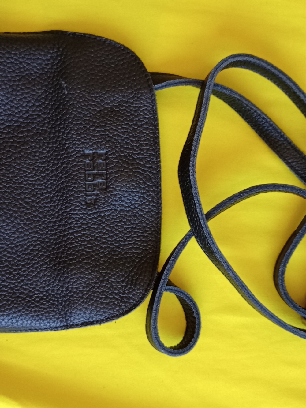 Embossed Leather Crossbody Bag in Black RARE RABBIT